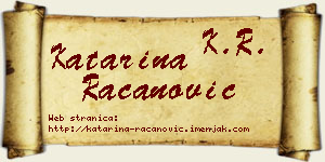 Katarina Račanović vizit kartica